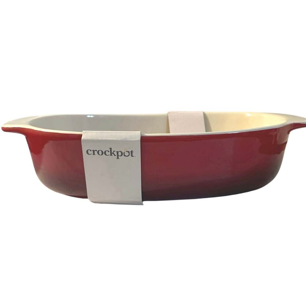 Crock Pot 2.5 Quart Red Stoneware Bake Pan - Brand New
